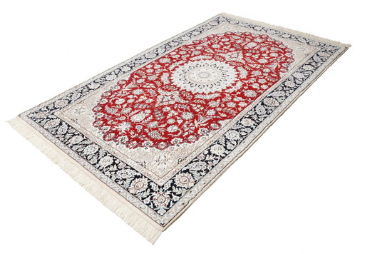 Elegant Perzisch Tapijt Handgeknoopt Nain 9 Lah- Afmeting. 248 X 146 cm -Nr.401593-01