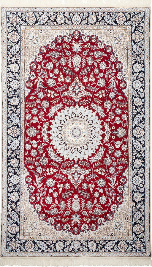 Elegant Perzisch Tapijt Handgeknoopt Nain 9 Lah- Afmeting. 248 X 146 cm -Nr.401593-01