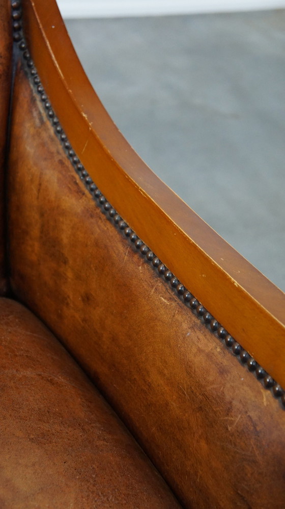 Image 1 of Schapenleren Art Deco Design Armchair