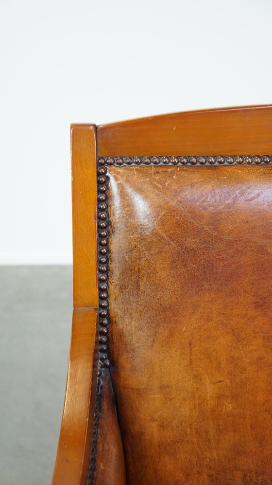 Image 1 of Schapenleren Art Deco Design Armchair