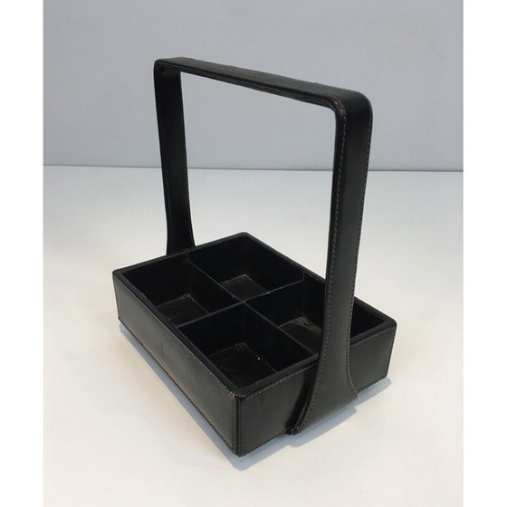 Image 1 of Vintage leren bureauset van Jacques Adnet, 1950