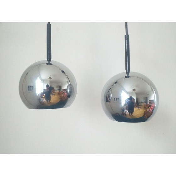 Image 1 of Paar vintage hanglampen van Motoko Ishii voor Staff Leuchten, Duitsland 1970