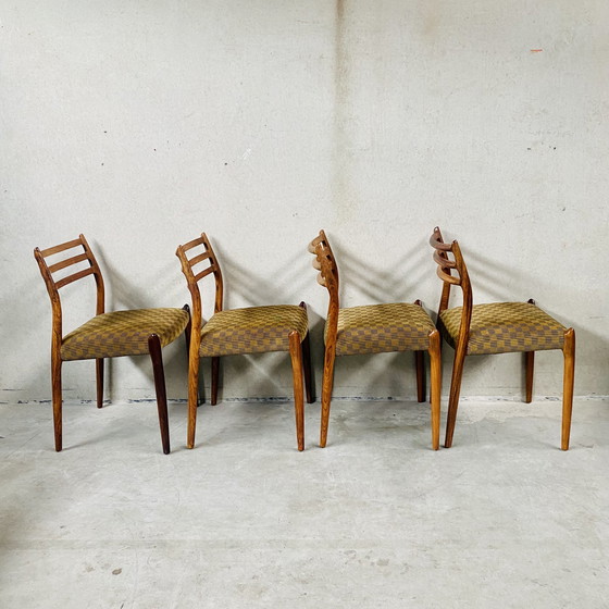 Image 1 of 4 x Niels O. Møller Palissander Eetkamerstoelen Model 78 from J.L. Møller Möbelfabrik, Denmark 1962