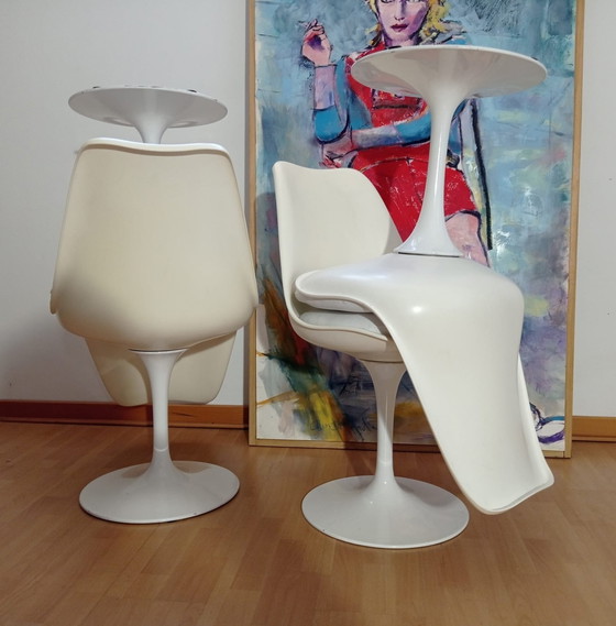 Image 1 of 4x Alivar Tulip Stoelen 769/S van Eero Saarinen