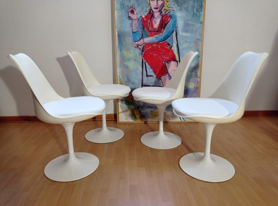 Image 1 of 4x Alivar Tulip Stoelen 769/S van Eero Saarinen