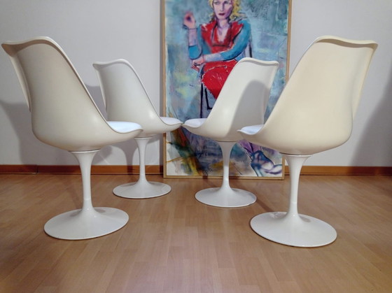 Image 1 of 4x Alivar Tulip Stoelen 769/S van Eero Saarinen