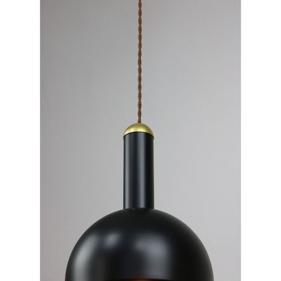 Image 1 of Vintage hanglamp van zwart en messing