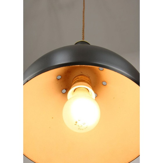 Image 1 of Vintage hanglamp van zwart en messing