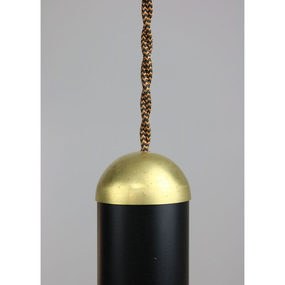 Image 1 of Vintage hanglamp van zwart en messing