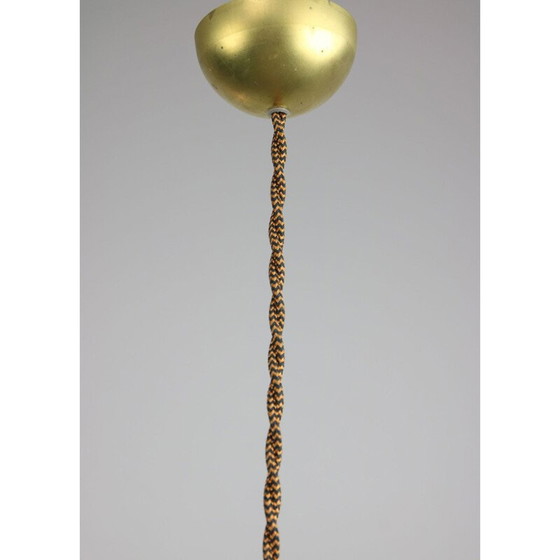 Image 1 of Vintage hanglamp van zwart en messing