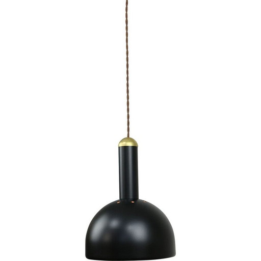 Vintage hanglamp van zwart en messing