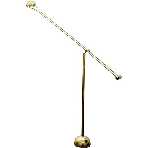 Vintage gouden metalen vloerlamp voor Hust, Duitsland 1970