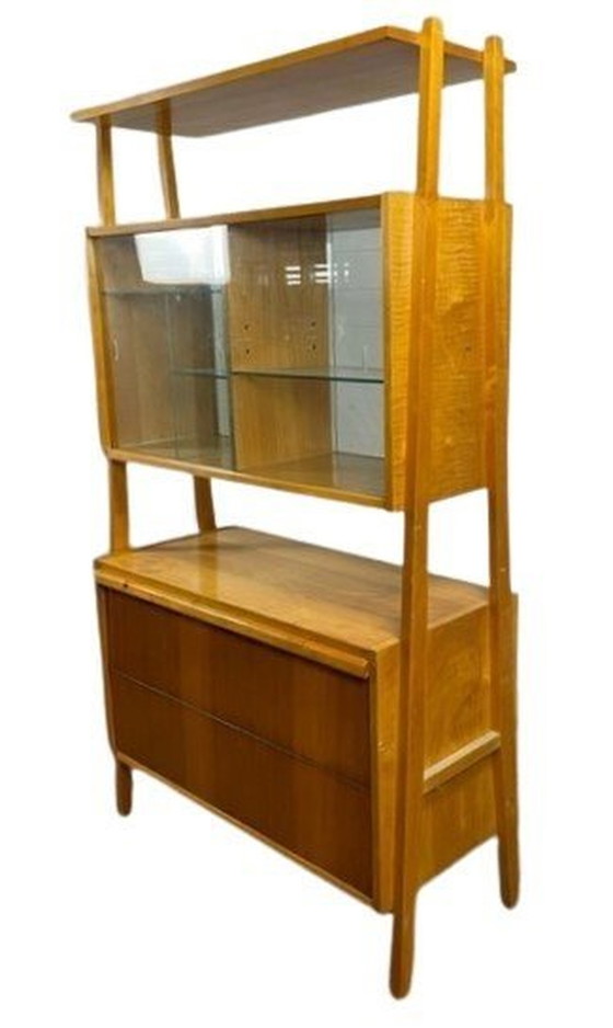 Image 1 of Vintage Monti dressoir met glazen panelen en planken van Frantisek Jirak