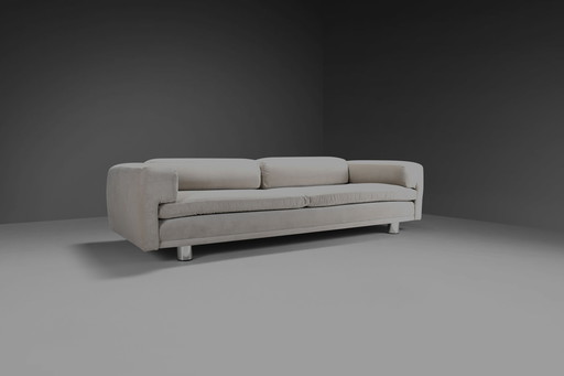 Grote Howard Keith 'Diplomat' bank voor Hk meubels in gebroken wit fluweel, 1970S