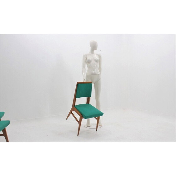 Image 1 of Set van 4 mid century Franse eetkamerstoelen, 1950