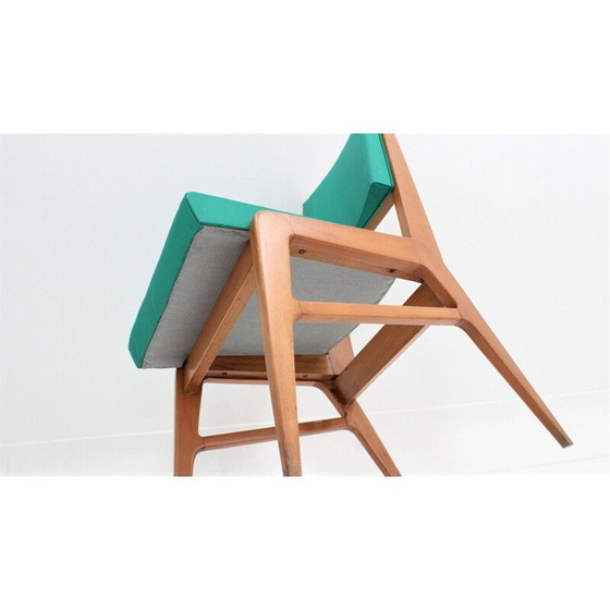 Image 1 of Set van 4 mid century Franse eetkamerstoelen, 1950