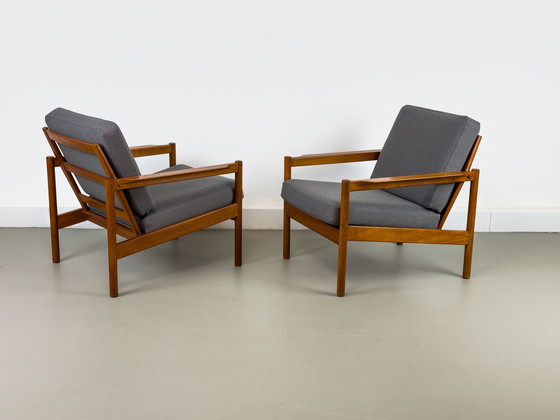 Image 1 of Loungestoelen in teak van Kai Kristiansen voor Magnus Olesen, 1960S, set van 2