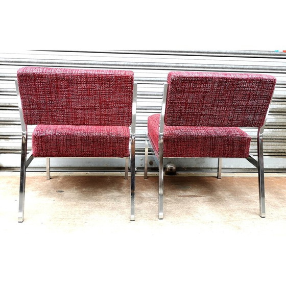 Image 1 of Paar vintage verchroomde metalen fauteuils, 1970