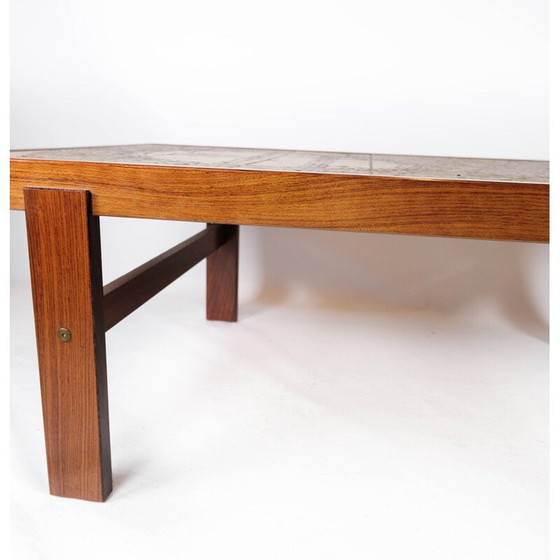 Image 1 of Vintage teakhouten salontafel met tegels, Denemarken 1960