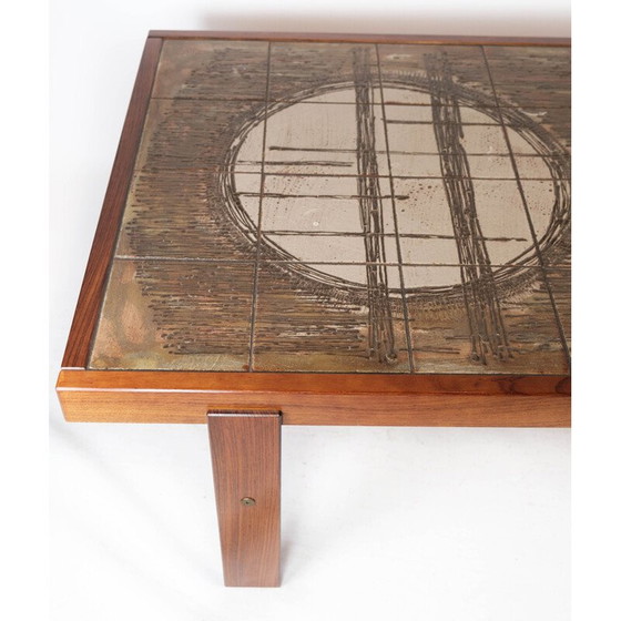 Image 1 of Vintage teakhouten salontafel met tegels, Denemarken 1960