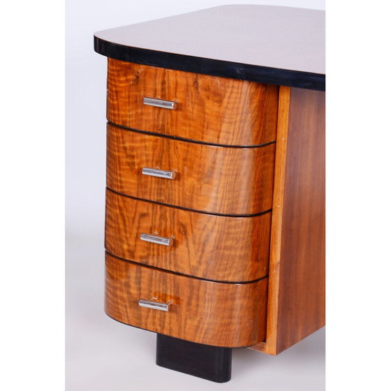 Image 1 of Vintage Art Deco notenhouten bureau door J. Halabala voor Up Závody, Tsjecho-Slowakije 1950