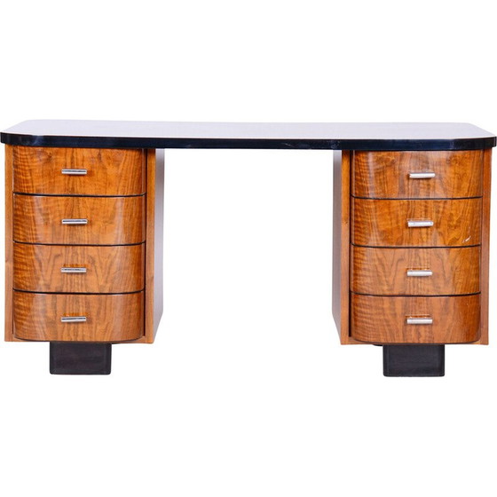 Image 1 of Vintage Art Deco notenhouten bureau door J. Halabala voor Up Závody, Tsjecho-Slowakije 1950