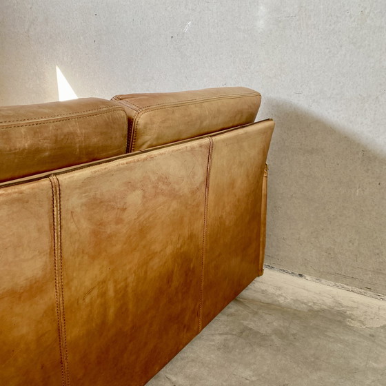 Image 1 of Baxter Arcon Italiaans design buffel leren sofa Marco Milisich 1980