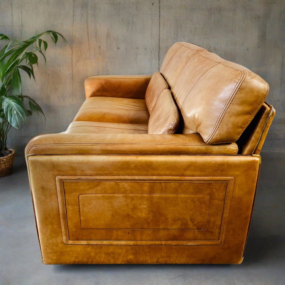 Image 1 of Baxter Arcon Italiaans design buffel leren sofa Marco Milisich 1980