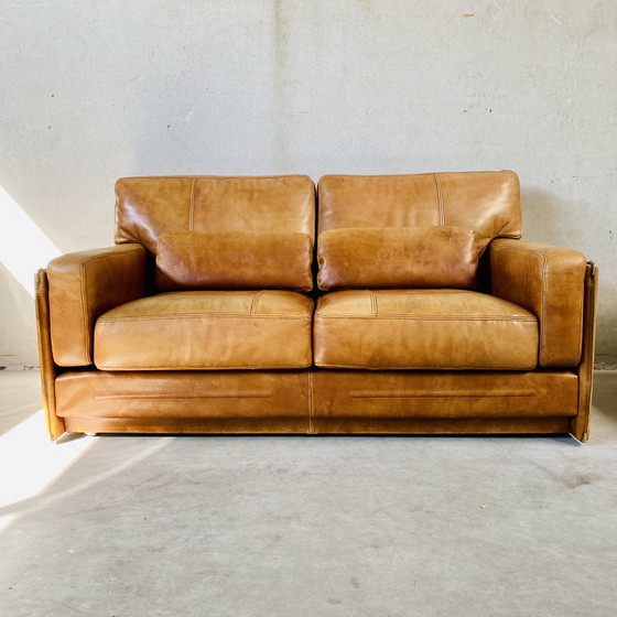 Image 1 of Baxter Arcon Italiaans design buffel leren sofa Marco Milisich 1980