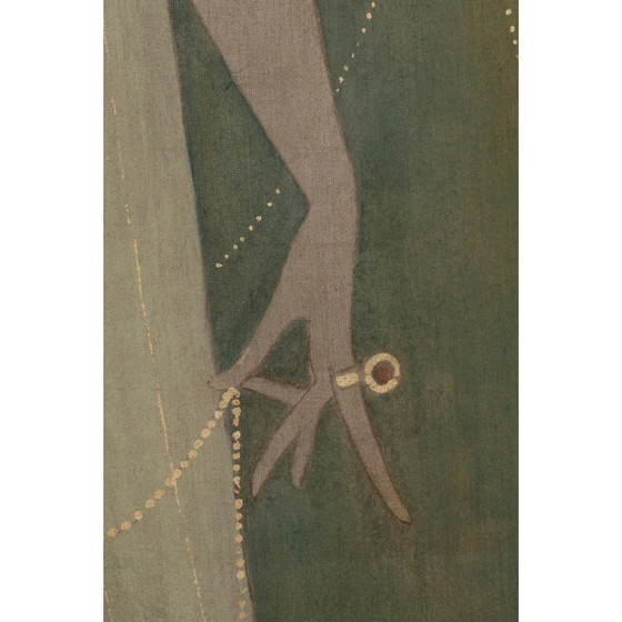 Image 1 of Vintage beschilderd canvas in linnen