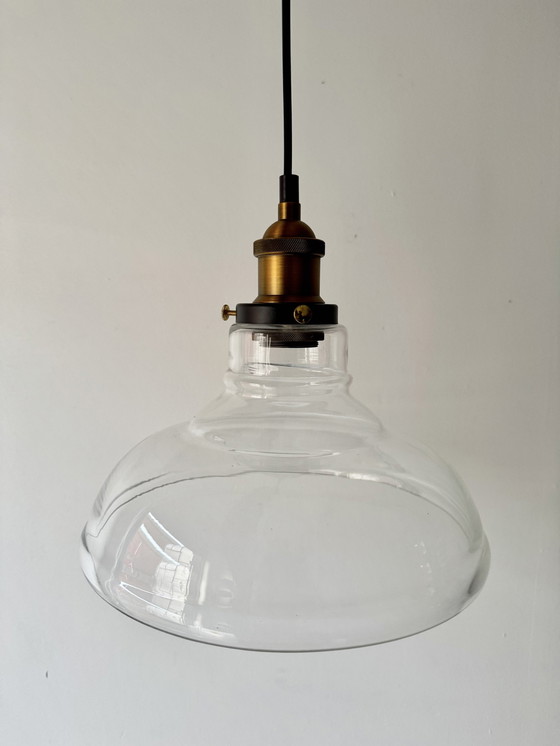 Image 1 of 3 Glazen hanglampen in vintage stijl