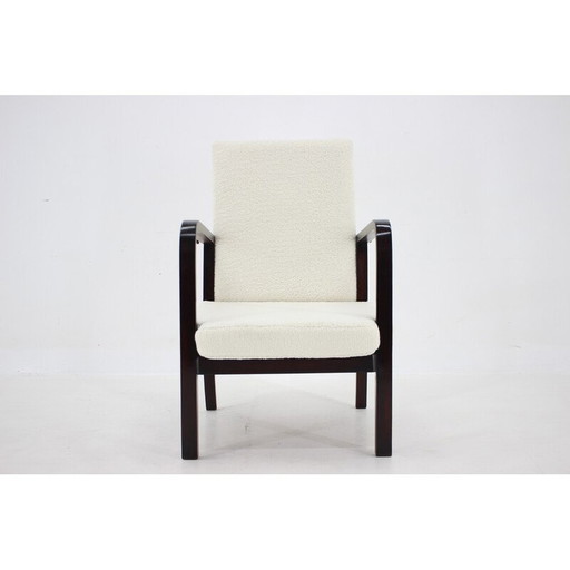 Vintage verstelbare beukenhouten fauteuil, Tsjecho-Slowakije 1940