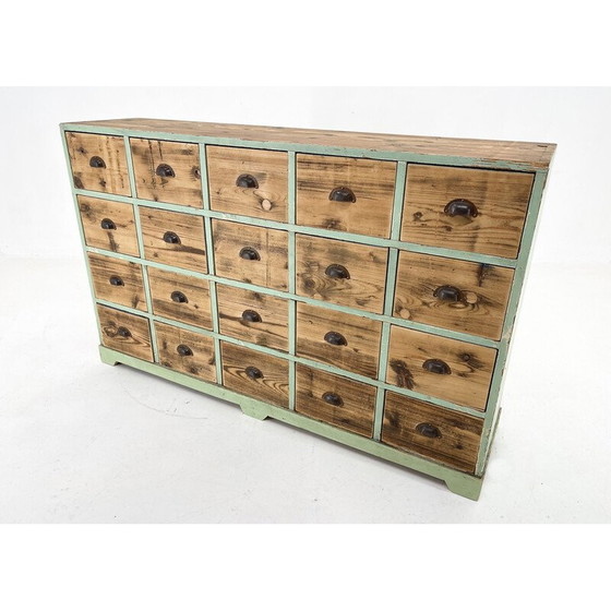 Image 1 of Vintage houten kast met metalen handvaten, 1930