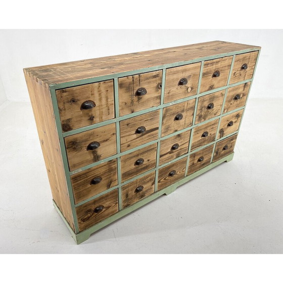 Image 1 of Vintage houten kast met metalen handvaten, 1930