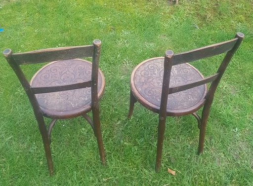 Houten koffiehuisstoelen van Thonet, set van 2