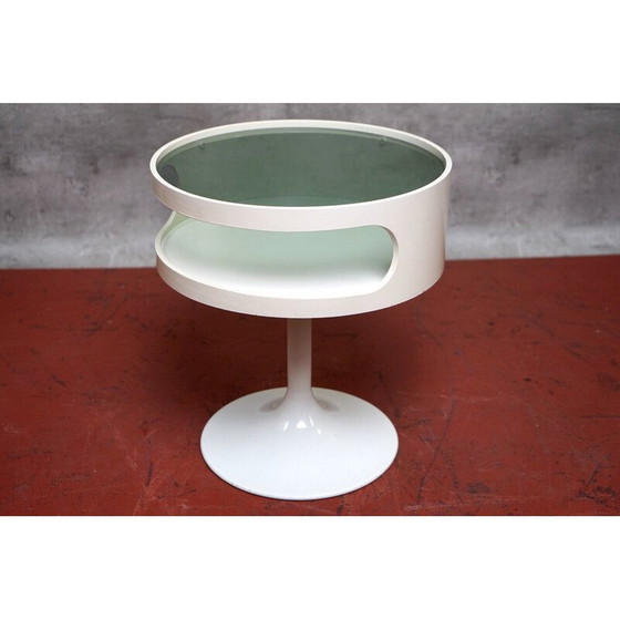 Image 1 of Vintage White Pop glazen en metalen serveerbar van Opal Möbel voor Opal Meubels, Duitsland 1970