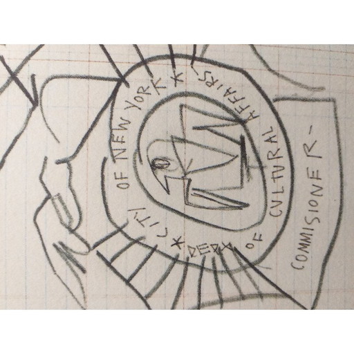 Vintage litho "Portret van Henry Geldzahler" door Basquiat, 2010