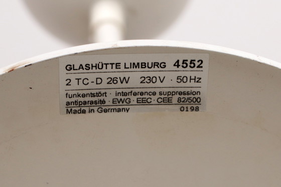 Image 1 of Glashutte Limburg Zeer Grote Witte hanglamp, 1960