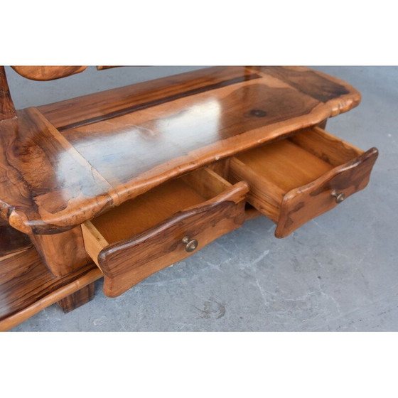 Image 1 of Vintage brutalistische olijfkleurige kaptafel, 1960-1970