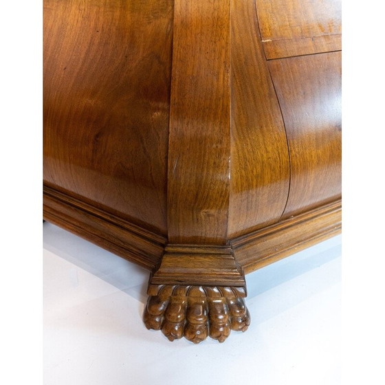 Image 1 of Vintage rococo glazen kast in handgepolijst notenhout door C. B. Hansen uit Kopenhagen, 1910