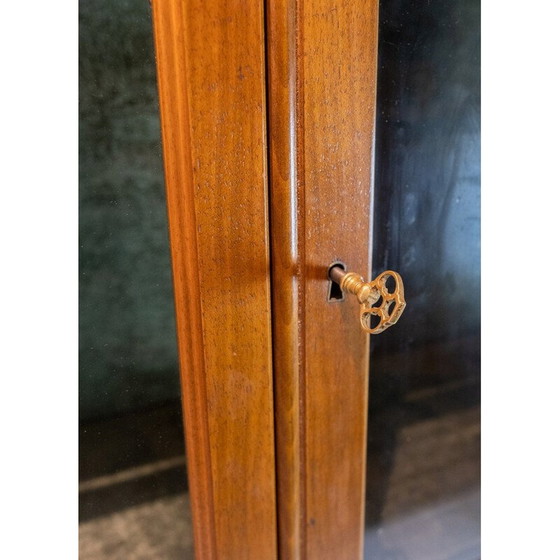 Image 1 of Vintage rococo glazen kast in handgepolijst notenhout door C. B. Hansen uit Kopenhagen, 1910