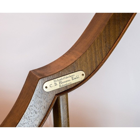 Image 1 of Vintage rococo glazen kast in handgepolijst notenhout door C. B. Hansen uit Kopenhagen, 1910