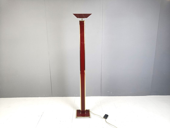 Image 1 of Messing en Lucite vloerlamp, 1970S