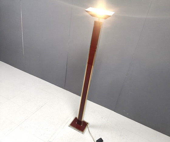 Image 1 of Messing en Lucite vloerlamp, 1970S