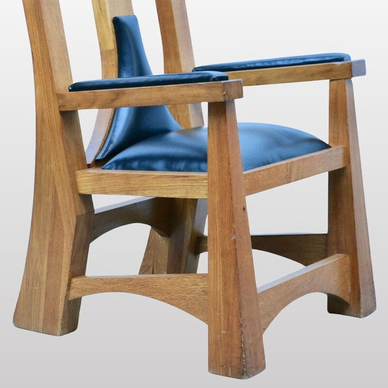 Image 1 of Vintage eiken armstoel, Frankrijk 1980