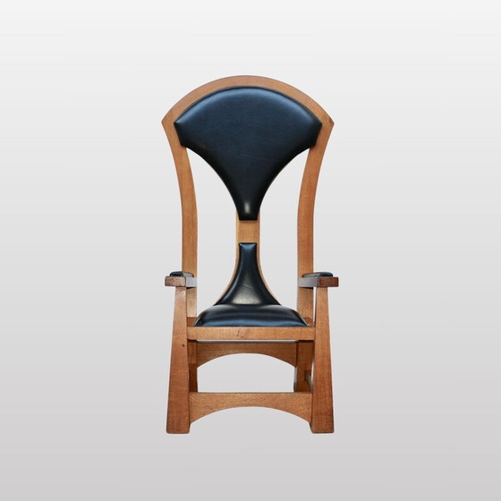 Image 1 of Vintage eiken armstoel, Frankrijk 1980