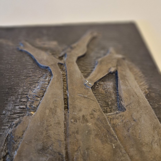 Image 1 of 60'S Vintage Keramieke Wandtegel Paarden  Kunst