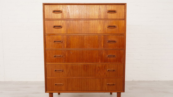 Image 1 of Vintage Deense teak ladekast | 6 lades | 109 cm