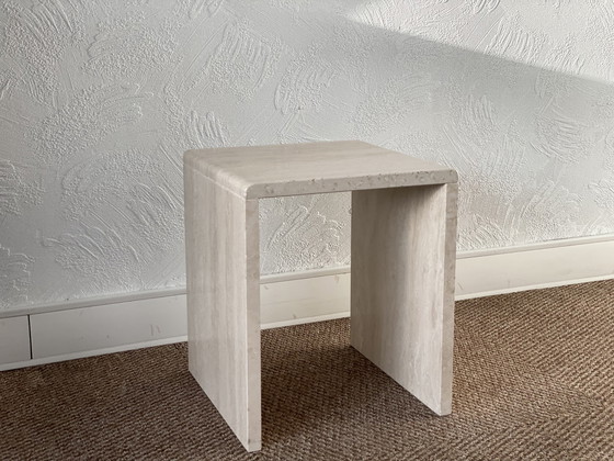 Image 1 of Travertine sidetable