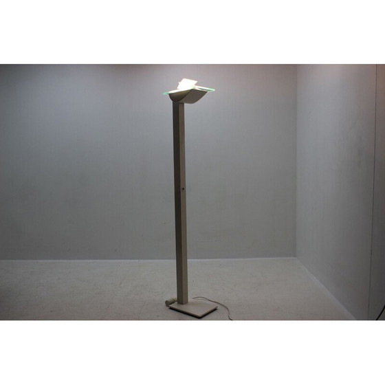 Image 1 of Modernistische vintage vloerlamp in wit metaal van Hartmut Engel voor Zumtobel, Oostenrijk 1980